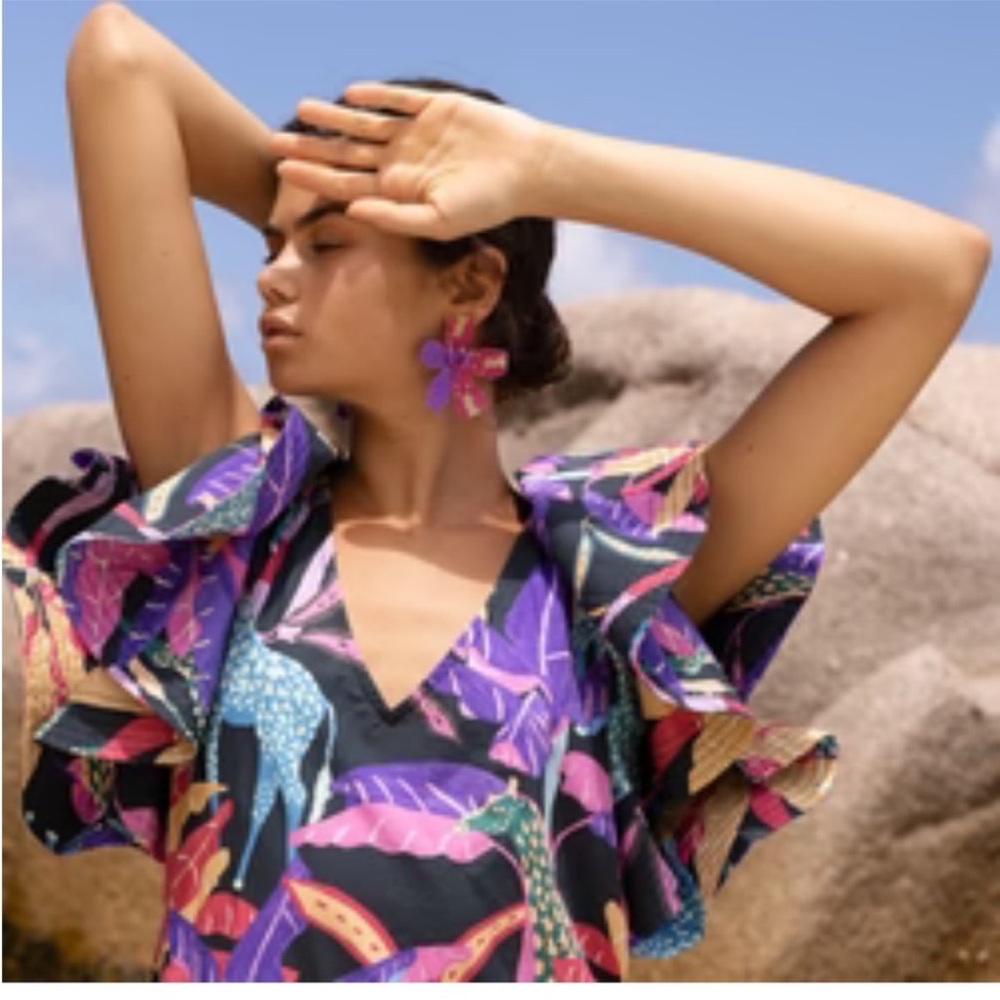 Oliphant Multicolor Ruffle Dress - Picture 2 of 10